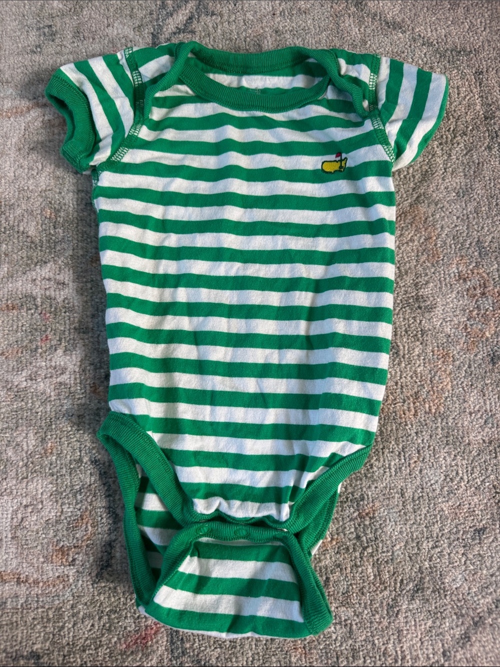 Master's Green & White Striped One-Piece Bodysuit with Maste’a Logo